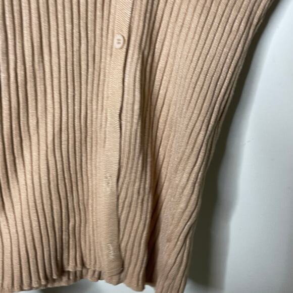 New DISSH Camel Rib Knit Cardigan Top Sz S - Picture 6 of 7